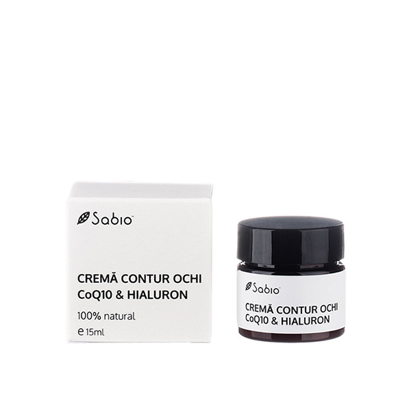 Crema pentru contur ochi - coenzima Q 10 & acid hialuronic SABIO COSMETICS - 15 ml